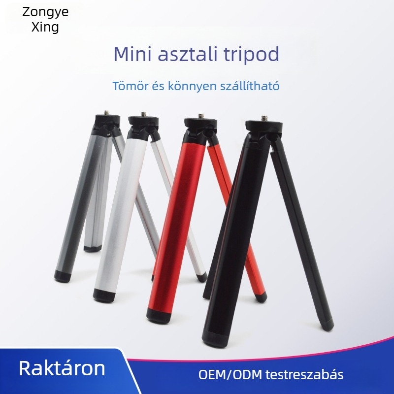 zy-002 Alumíniumötvözetű mini asztali tripod mobiltelefon, projektor és kamera számára – 3 részes, gömbfej, teherbírás 2–5 kg