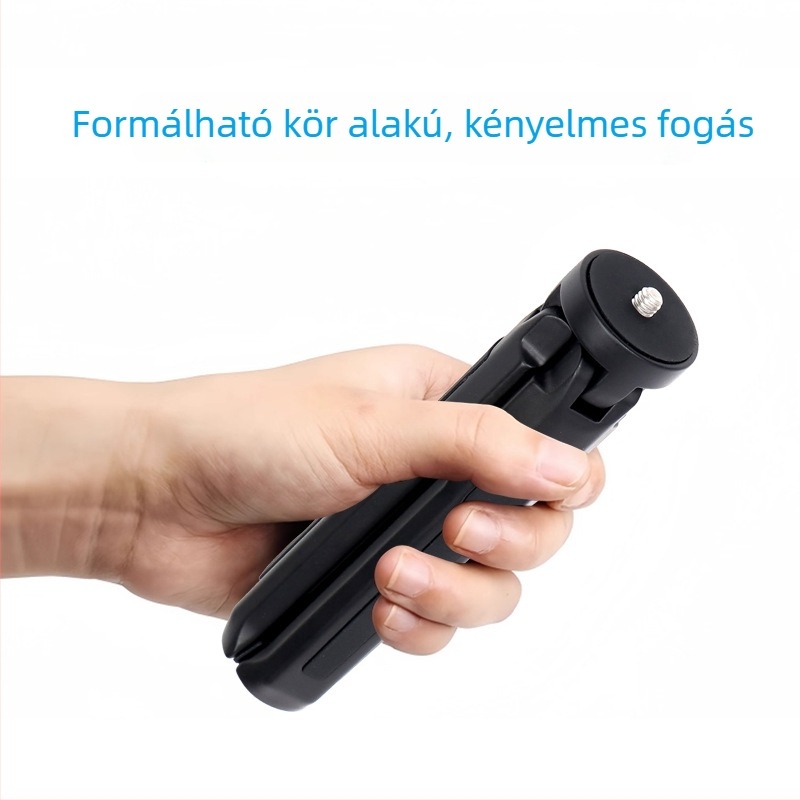 Alumíniumötvözet asztali tripod Mt-19 mobiltelefon és kamera számára, 1/4 csavaros aljzat, teherbírás 6–10 kg, 1 rész
