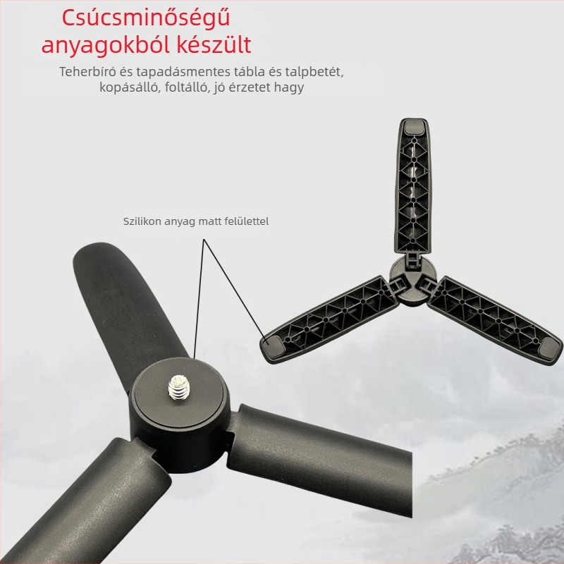 GoPro és DJI Pocket 3-hoz asztali tripod 1/4 hüvelykes csavarral, rezgéscsillapító