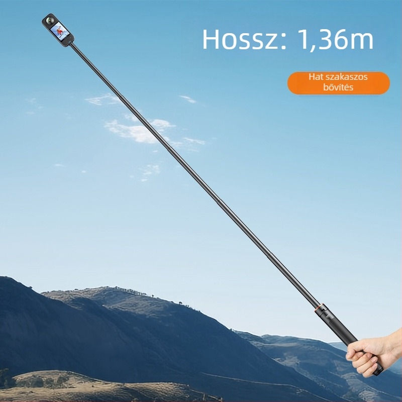 VRIG TP-21 sportkamerás selfie pálca – GoPro/Action/Insta360 kompatibilis, univerzális, műanyag