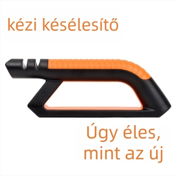 Hordozható 6‑in‑1 késélező – kerámia és wolfrám acél felületek, ABS test, állítható élezés