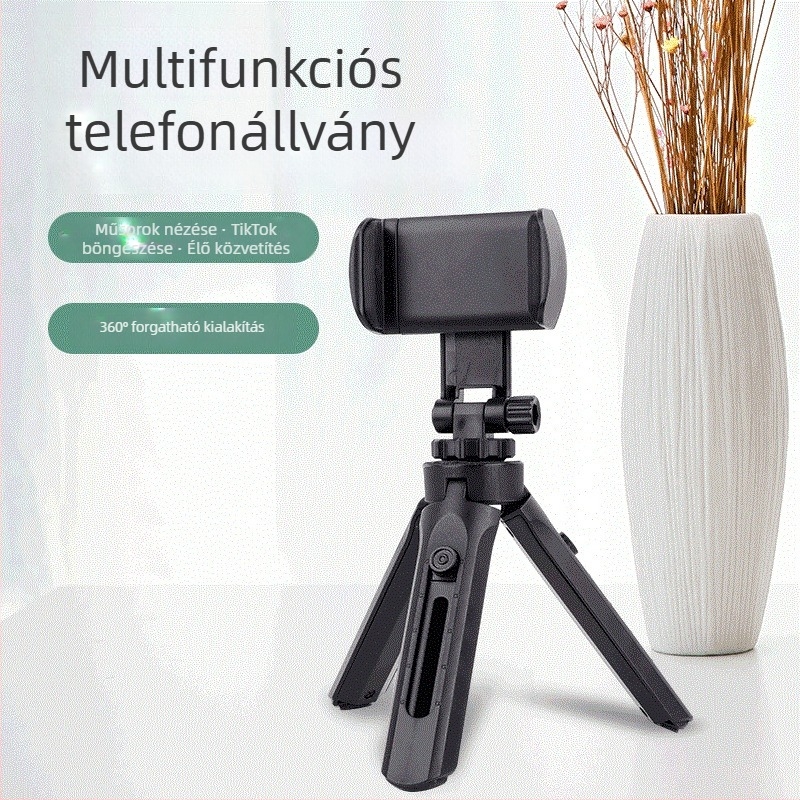 Leeshepro Asztali állvány mobiltelefonokhoz – műanyag, univerzális tripod, kihúzható lábakkal