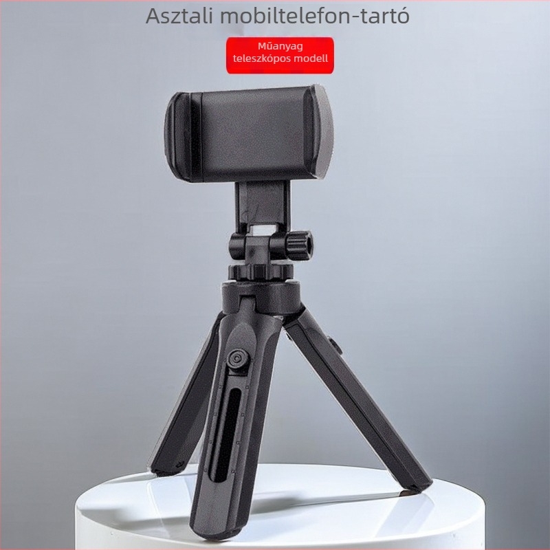 Leeshepro Asztali állvány mobiltelefonokhoz – műanyag, univerzális tripod, kihúzható lábakkal