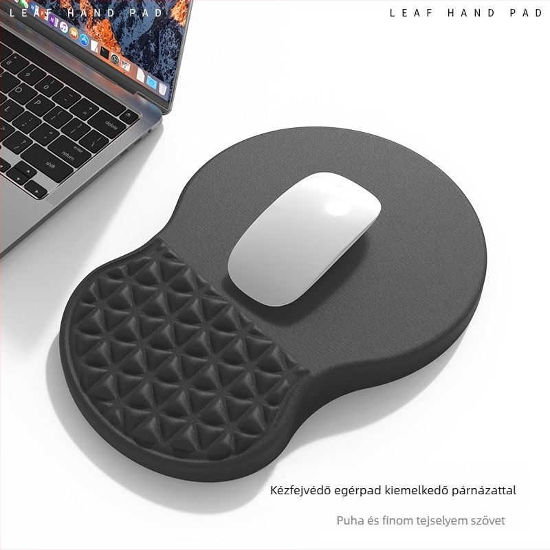 Ergonomikus csuklótámaszos egérpad memóriahabbal és szilikonnal, csúszásmentes, háromszög mintázatú masszázs