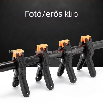 Stúdió hátteret tartó állvány - Műanyag konstrukció, Modell: erős csipesz, Alkalmas termékfotózásra, Tömeg: 0.1 kg