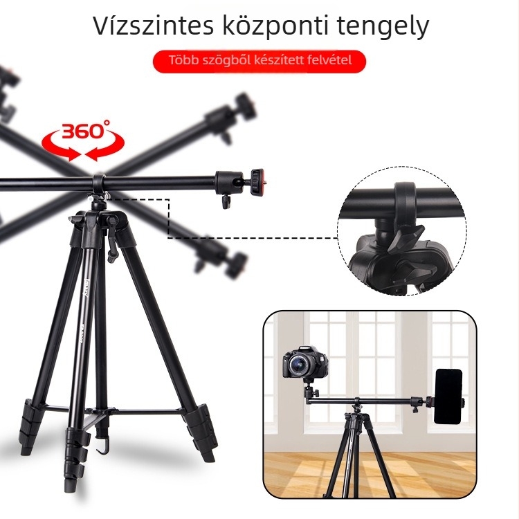 KP-2207 mobiltelefonhoz tartozó állvány, 3D PTZ, alumíniumötvözet, 4 csomópont, gyorskioldó lemez, teherbírás 2 kg