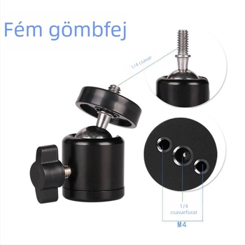 ULANZI DSLR állvány körlámpával és 360° gömbfejjel, fém kivitel, 75 g tömeg