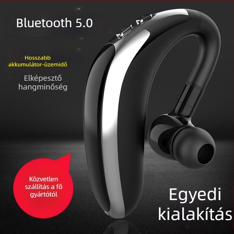 Bluetooth fejhallgató sporthoz és üzleti használathoz, vezeték nélküli, sztereó hang, Bluetooth 5.0, egyoldalas használat, multipontos kapcsolat, NFC