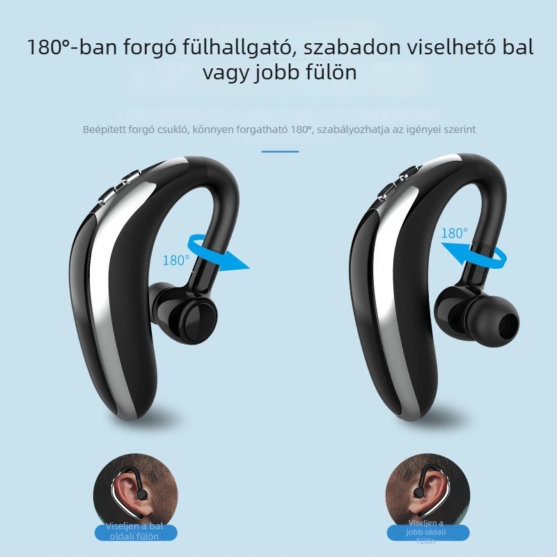 Bluetooth fejhallgató sporthoz és üzleti használathoz, vezeték nélküli, sztereó hang, Bluetooth 5.0, egyoldalas használat, multipontos kapcsolat, NFC