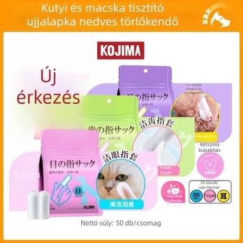 KOJIMA Ujjvédő nedves törlőkendők macskák szem-, fül- és fogápolására – 48 darab