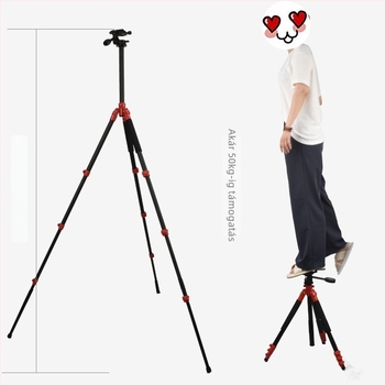 Horgász fény állvány 3D gimbal-al, 4 részes, alumíniumötvözet, ET-668, teherbírás 11-15 kg
