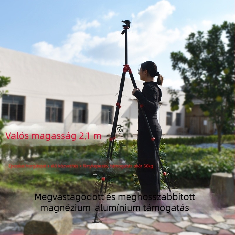 Horgász fény állvány 3D gimbal-al, 4 részes, alumíniumötvözet, ET-668, teherbírás 11-15 kg