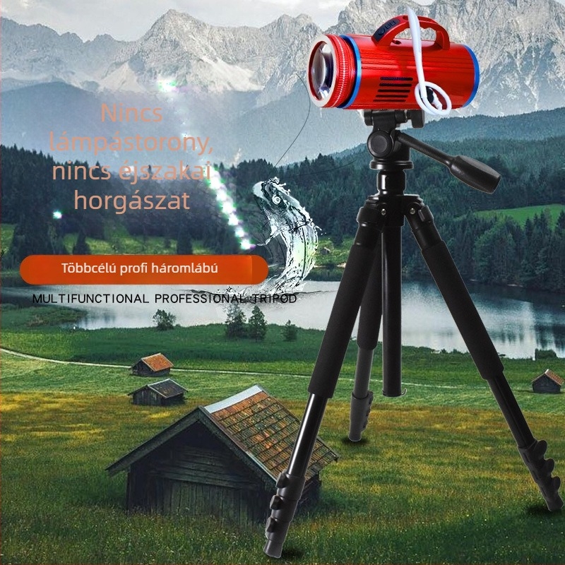 Horgász fény állvány 3D gimbal-al, 4 részes, alumíniumötvözet, ET-668, teherbírás 11-15 kg