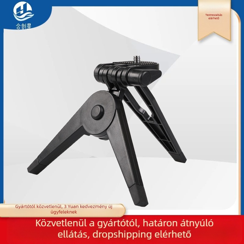 Hordozható asztali mini platótripod, összecsukható, mobiltelefonok és GoPro kamerákhoz — rezgéscsillapítás, univerzális kompatibilitás