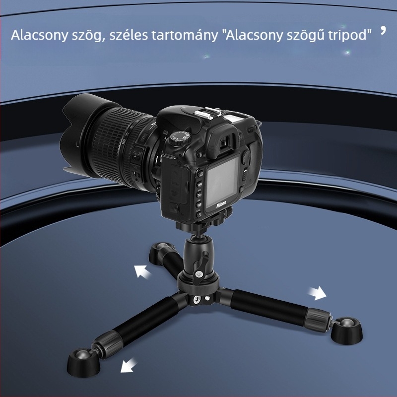 Light Age Q116 alumínium állvány gömbfejjel, 4 szakaszos, 2–5 kg teherbírás, 3 az 1-ben – padlóra, asztalra és selfie felvételekhez