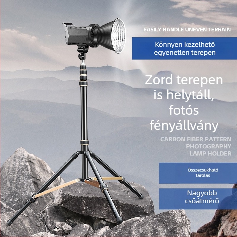 LS325 Alumíniumötvözetes fotózási állványtartó, teherbírás 6 kg, magasság 2660 mm, csőátmérő 32 mm, 5 szakasz