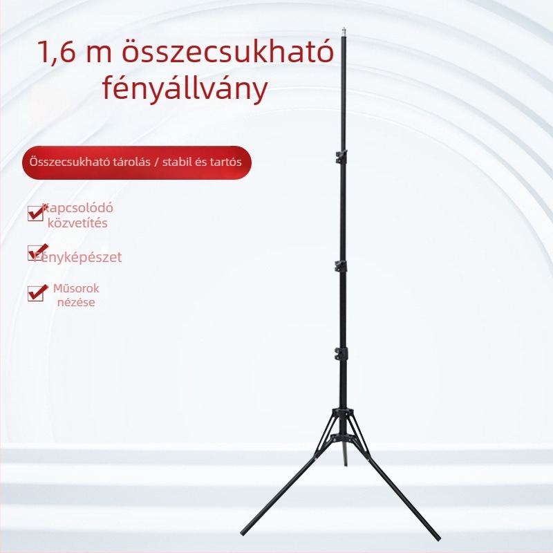 Telepíthető világítási állvány vascső és műanyag kivitel; 4 részes; teherbírás 5 kg; csőátmérő 16/19/22/25 mm; márka Yutian