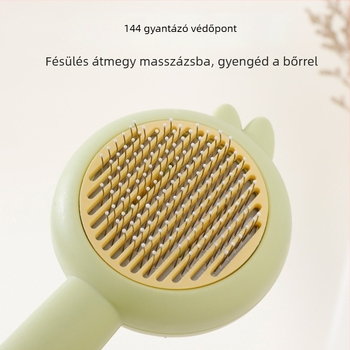 Macska- és kutya deshedding tüsfésű – önkitisztuló ápoló eszköz, PP + rozsdamentes acél, kartononként 200 darab