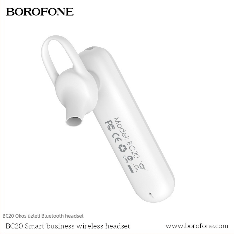 BOROFONE BC20 Autós Bluetooth fejhallgató, egyoldalas, USB-töltésű