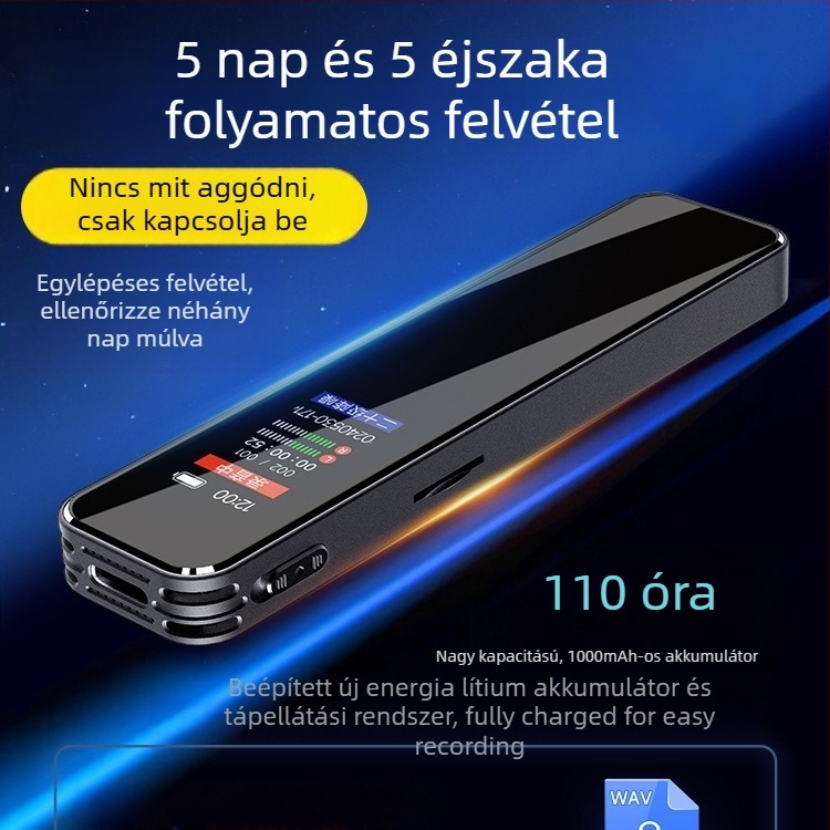 Fanmu L12 hangrögzítő, HD zajcsökkentéssel, 128M tárhely, autós tápellátással