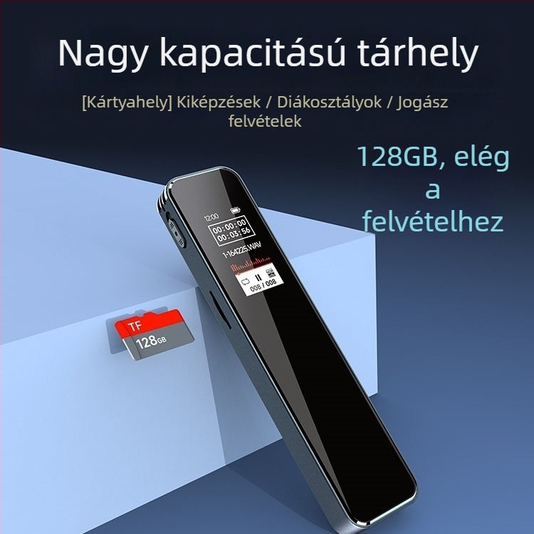 Fanmu L12 hangrögzítő, HD zajcsökkentéssel, 128M tárhely, autós tápellátással