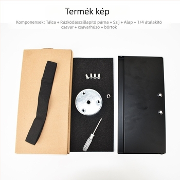 Hordozható projektor-állvány adapterlemez – Fém, multifunkcionális, minden egyben a laptophoz és a háromlábú tálcához. Modell E230626A, Márka ENZE, Teherbírás 11–15 kg, Tömeg 1 kg