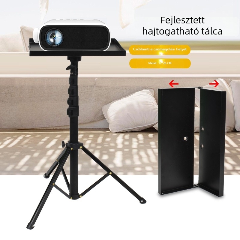 Hordozható projektor-állvány adapterlemez – Fém, multifunkcionális, minden egyben a laptophoz és a háromlábú tálcához. Modell E230626A, Márka ENZE, Teherbírás 11–15 kg, Tömeg 1 kg