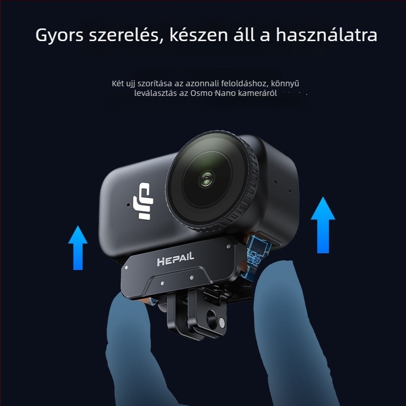 Hepail Ac97 Mágneses Gyorskioldó Bázis DJI Osmo Nanohoz, Alumíniumötvözet, Csomagolás: Doboz + Mágneses Gyorskioldó