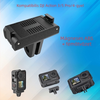 Mágneses gyorskioldó alap adapter Action4/5Pro kamerákhoz; Anyag: ABS+alumíniumötvözet; Tömeg: 14 g