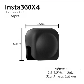 Insta360 X4 szilikon objektívvédő kupak – kompatibilis Insta360 X4-gyel, logó nyomtatva, szilikon anyag, egy darabos csomagolást támogató, három garanciás after-sales szolgáltatás
