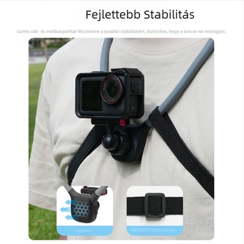 YLTECH Nyakra szerelt kamera tartó mágneses gyorsoldóval és szívócsészével, GoPro, DJI, Insta360, tükör nélküli és kompakt kamerákkal és okostelefonokkal kompatibilis