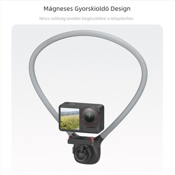 YLTECH Nyakra szerelt kamera tartó mágneses gyorsoldóval és szívócsészével, GoPro, DJI, Insta360, tükör nélküli és kompakt kamerákkal és okostelefonokkal kompatibilis