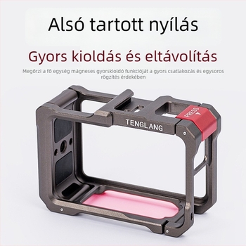 TENGLANG TL-A1 Fém védőkeret DJI Osmo Action 5 Pro/4/3 – alumíniumötvözet, rozsdamentes acél és szilikon