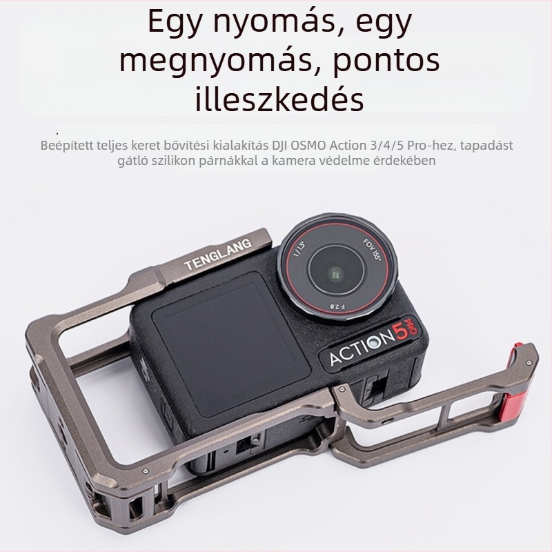 TENGLANG TL-A1 Fém védőkeret DJI Osmo Action 5 Pro/4/3 – alumíniumötvözet, rozsdamentes acél és szilikon