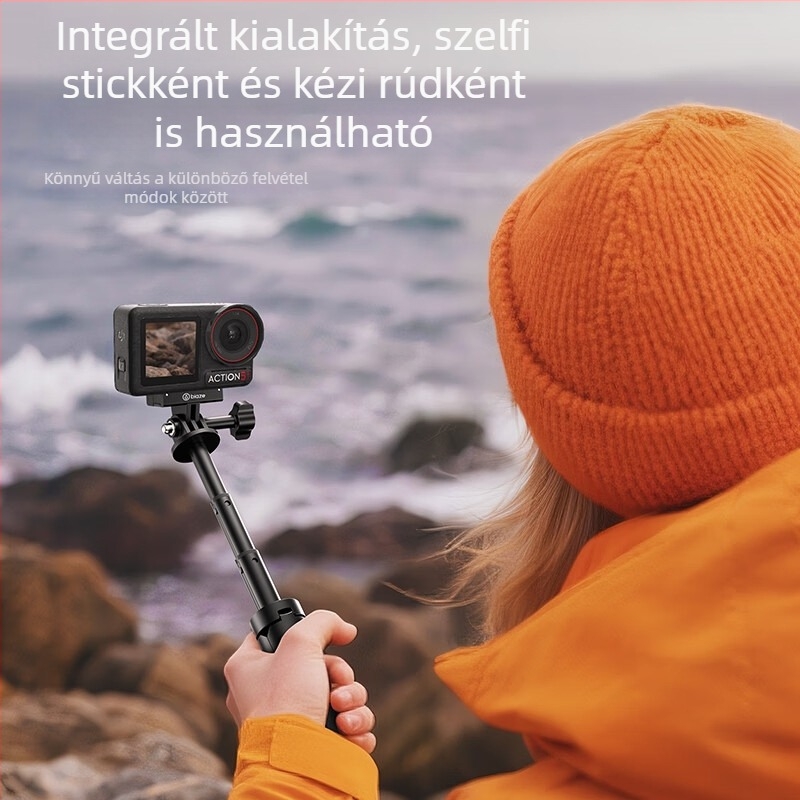 Kézi pálcás állvány akciókamerához, 360° panoráma, alumíniumötvözet, modell Js24