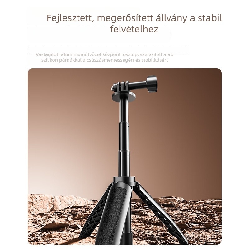 Kézi pálcás állvány akciókamerához, 360° panoráma, alumíniumötvözet, modell Js24