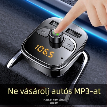 Autóba Bluetooth FM átjátszó MP3 lejátszóval, hands-free hívások, USB gyors töltés, FM hangolás, 12-24V tápegység