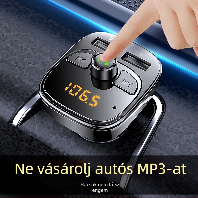 Autóba Bluetooth FM átjátszó MP3 lejátszóval, hands-free hívások, USB gyors töltés, FM hangolás, 12-24V tápegység