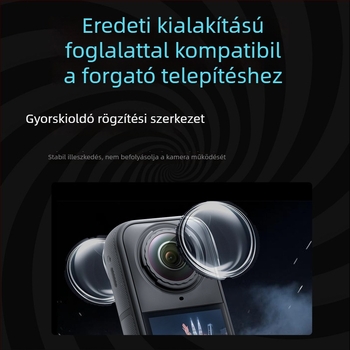 Insta360 X5/X4/X3 Shadow Stone lencsevédő, edzett üveg, optikai PC anyag, modell ISX4-BHJ-BL, testreszabható logó