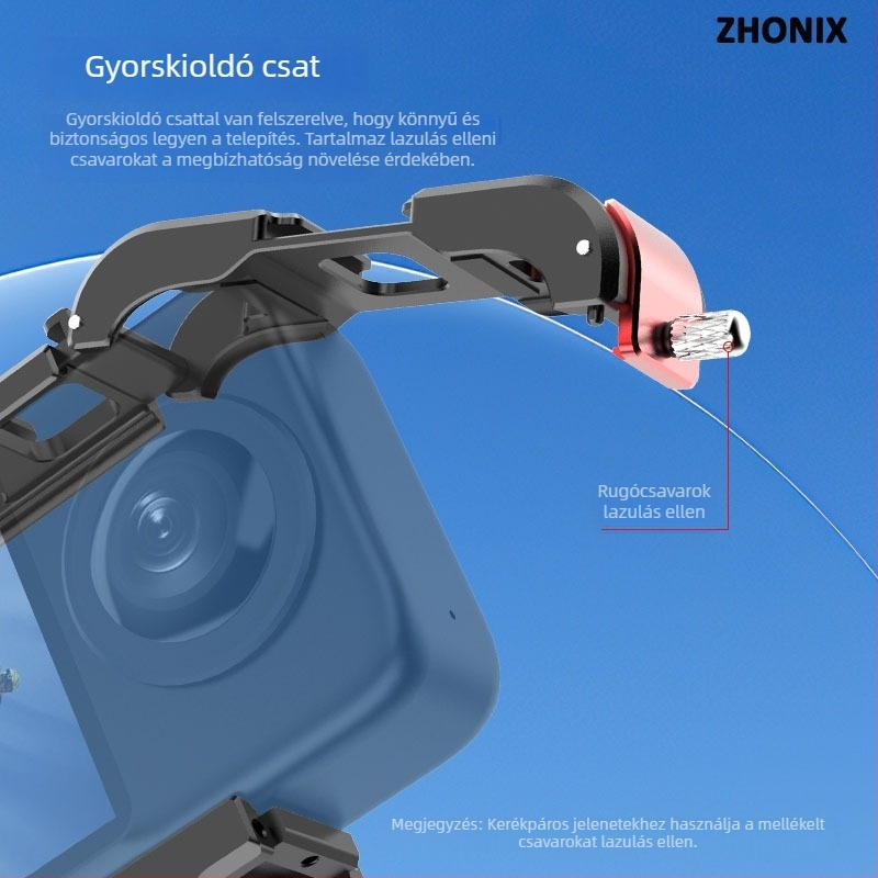 Alumíniumötvözetből készült védőkeret a DJI Osmo 360 panoráma akciókamera számára mágneses töltő érintkezőkkel