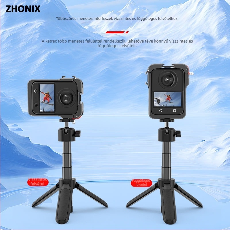 Alumíniumötvözetből készült védőkeret a DJI Osmo 360 panoráma akciókamera számára mágneses töltő érintkezőkkel