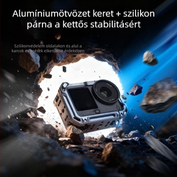 Osmo Action 6-hoz alumíniumötvözetes védőkeret, nyúlketrec design, dupla nyitású, modell AC-001, tartalmaz: 1× nyúlketrec