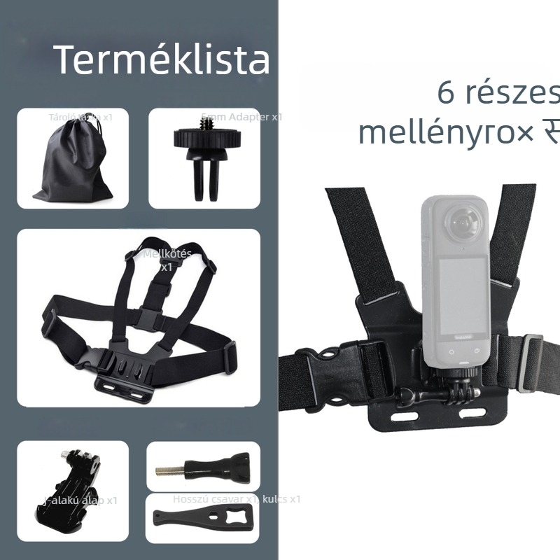 Insta360 X4 mellkasi pánt tartó – nylon + műanyag, 4 darabos készlet, kültéri kerékpározáshoz