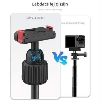 Mini selfie bot mágneses gyorskioldó adapterrel — kompatibilis Action6/Nano; anyagok: PC, alumínium ötvözet, szilikon