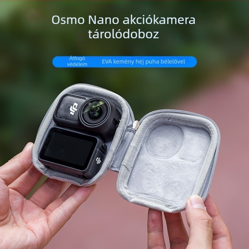 DJI Nano tároló táska – EVA+ bőr, kültéri használatra, kompatibilis univerzális action kamerákkal, DJI Nano befogadóképesség, 58,5 g