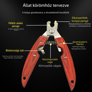 Kutyák körömvágó olló, rozsdamentes acél, YILIDOG, 100 darabos doboz