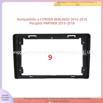 Autó navigációs felület keret Citroën Berlingo és Peugeot Partner számára; Anyag ABS+PC; Tömeg 1 kg; Kompatibilis a 2015–2018 modelévekkel