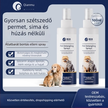 Chenmu Macska szőrzete gondozása – esszenciális olaj a csomók feloldásához, anti‑statikus, hosszú szőrű macska lágyítója