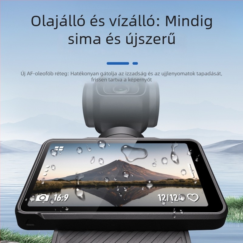DJI Pocket 3 AR anti-reflektív védőfilm készlet – kijelző és lencse fóliák, anti-reflexió, napfény elleni védelem, ujjlenyomat-mentes