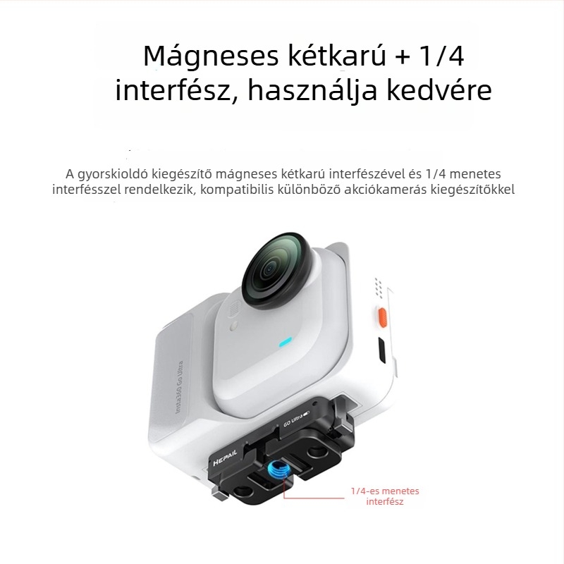 Mágneses gyorskioldó alap Insta360 GO Ultra-hoz (Ac93) – alumíniumötvözet, kompatibil Shadowstone Insta360 GO Ultra